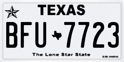 TX license plate BFU7723