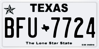 TX license plate BFU7724