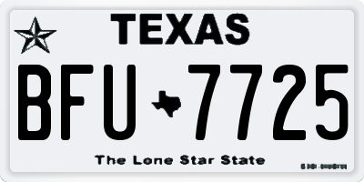 TX license plate BFU7725