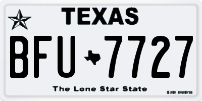 TX license plate BFU7727