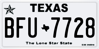 TX license plate BFU7728