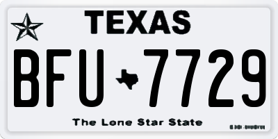 TX license plate BFU7729