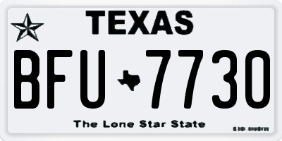 TX license plate BFU7730