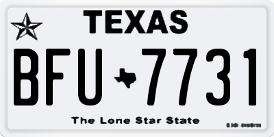 TX license plate BFU7731