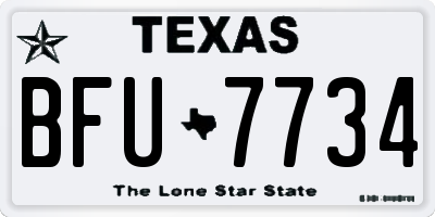 TX license plate BFU7734