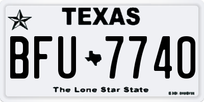 TX license plate BFU7740