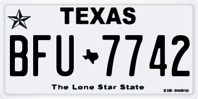 TX license plate BFU7742