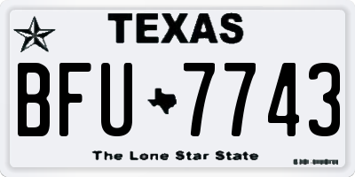 TX license plate BFU7743