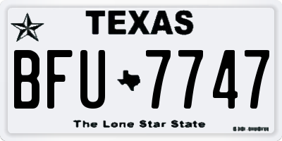 TX license plate BFU7747