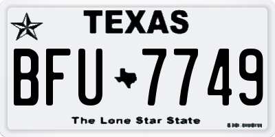 TX license plate BFU7749