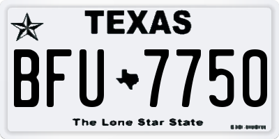 TX license plate BFU7750