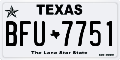 TX license plate BFU7751