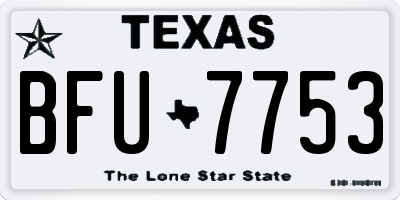 TX license plate BFU7753