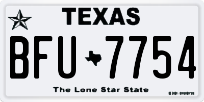 TX license plate BFU7754