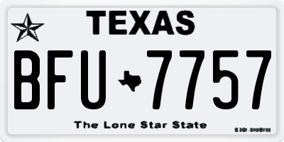 TX license plate BFU7757
