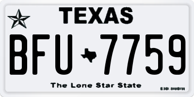 TX license plate BFU7759