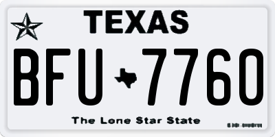 TX license plate BFU7760