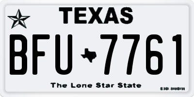 TX license plate BFU7761