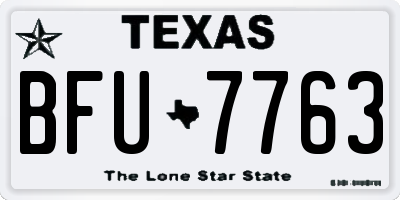 TX license plate BFU7763