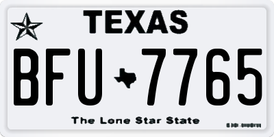 TX license plate BFU7765