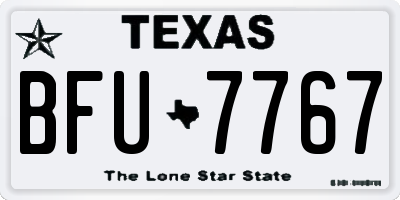TX license plate BFU7767