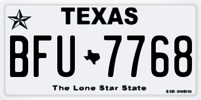 TX license plate BFU7768