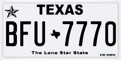TX license plate BFU7770