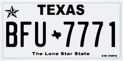 TX license plate BFU7771