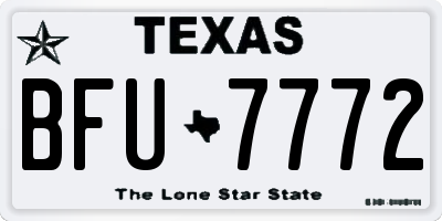 TX license plate BFU7772