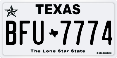 TX license plate BFU7774