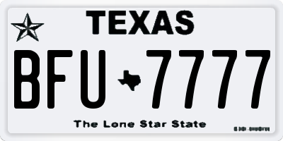 TX license plate BFU7777