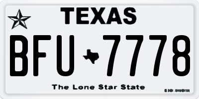 TX license plate BFU7778