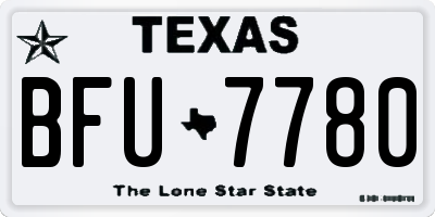 TX license plate BFU7780