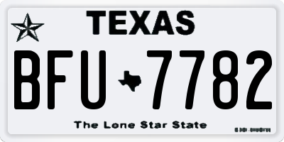 TX license plate BFU7782
