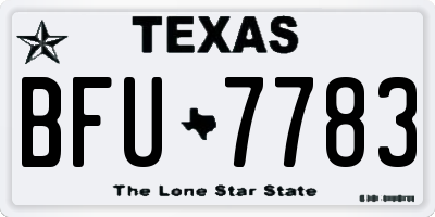 TX license plate BFU7783
