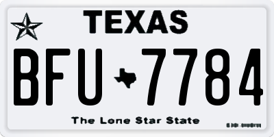 TX license plate BFU7784