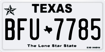 TX license plate BFU7785