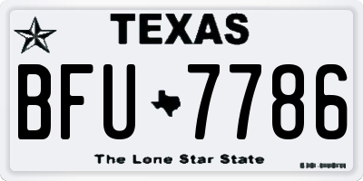 TX license plate BFU7786
