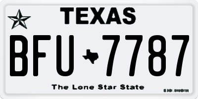 TX license plate BFU7787
