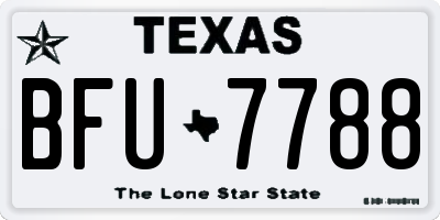 TX license plate BFU7788