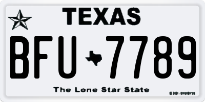 TX license plate BFU7789