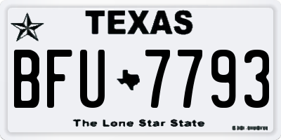 TX license plate BFU7793