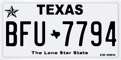 TX license plate BFU7794