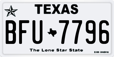 TX license plate BFU7796