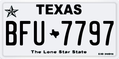 TX license plate BFU7797