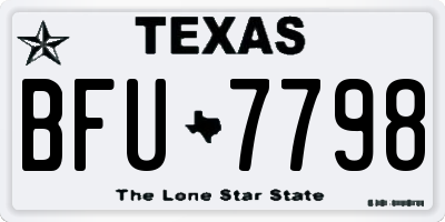 TX license plate BFU7798
