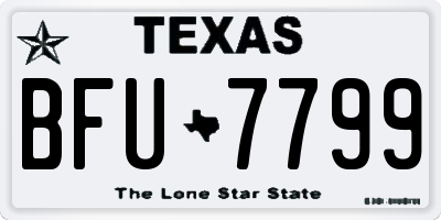 TX license plate BFU7799