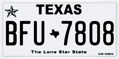 TX license plate BFU7808