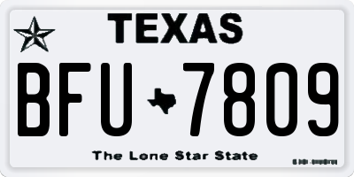 TX license plate BFU7809