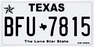 TX license plate BFU7815